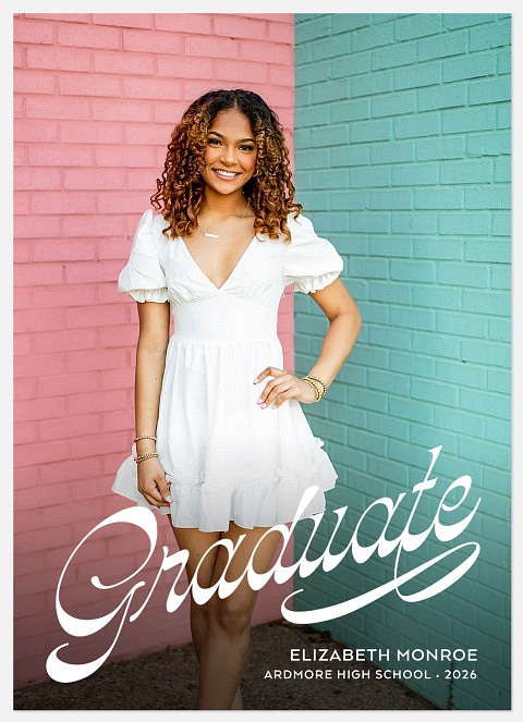 Retro Script Graduation Cards