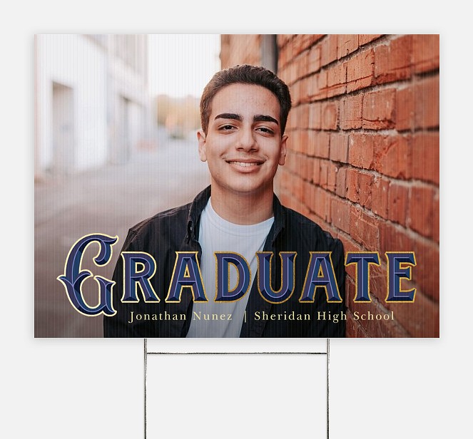 Chiseled Greeting Graduation Yard Signs