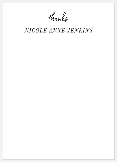 Modern Signature Thank You Cards 