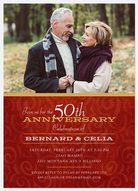 Woven Tapestry Anniversary Invitations