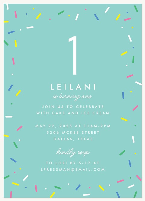 Funfetti Kids Birthday Invitations