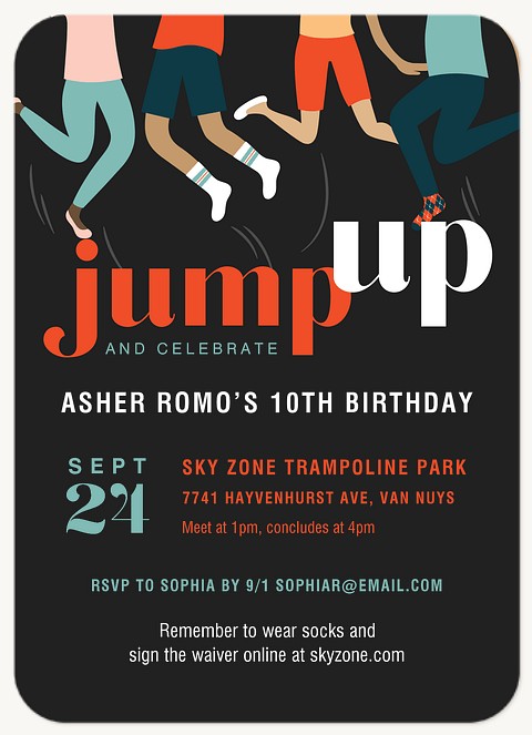 Jump Up Kids Birthday Invitations