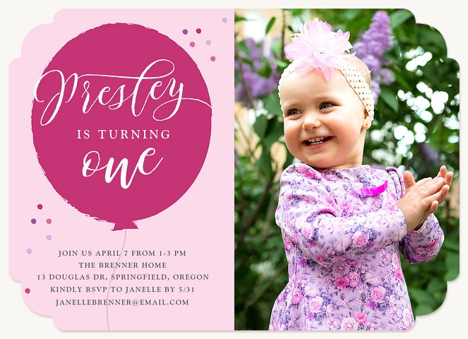 Big Balloon Kids Birthday Invitations