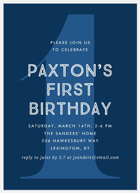 Simply One Kids' Birthday Invitations