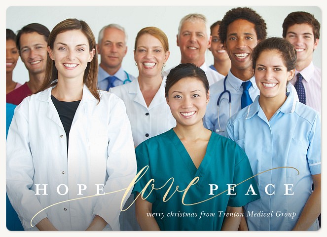 Hope, Love & Peace Christmas Cards for Doctors