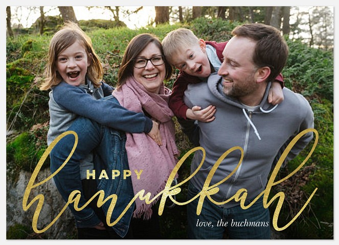 Golden Hannukah Hanukkah Photo Cards