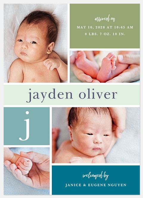 Lullaby Blocks Baby Birth Announcements