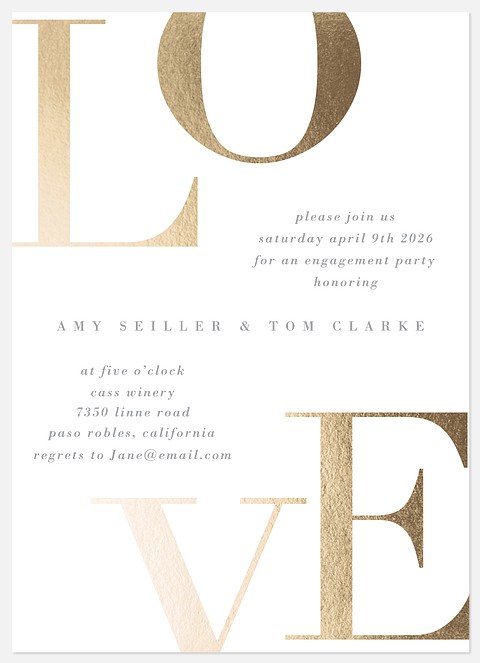 Bold Love Engagement Party Invitations