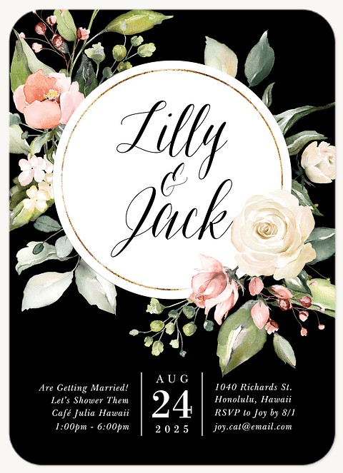 Midnight Garden Bridal Shower Invitations