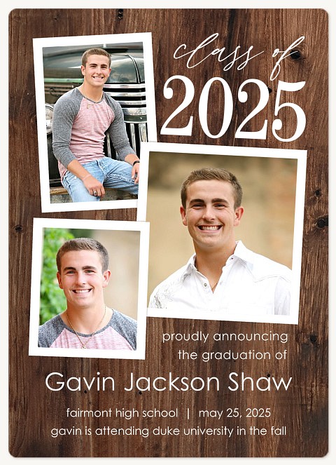 Knotted Wood Graduation Announcements