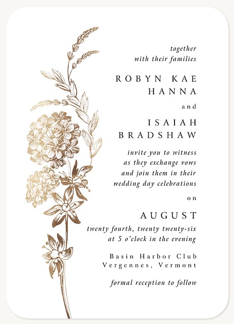 Vintage Flora Wedding Invitations