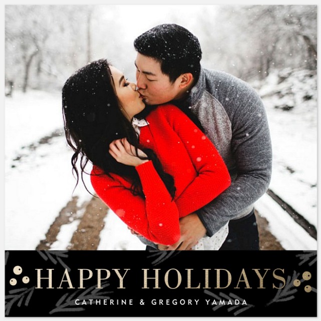 Berries Gilded Holiday Photo Cards