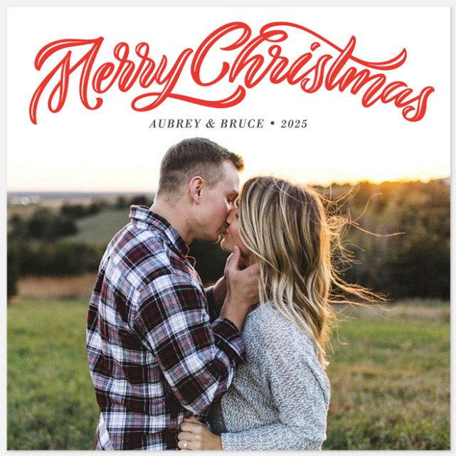 Flourished Engraving Holiday Photo Cards