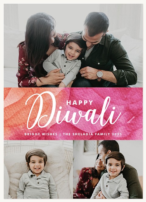 Warm Watercolor Diwali Holiday Cards