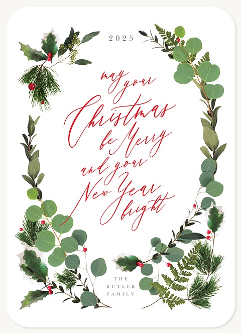 Flora Frame Photo Holiday Cards