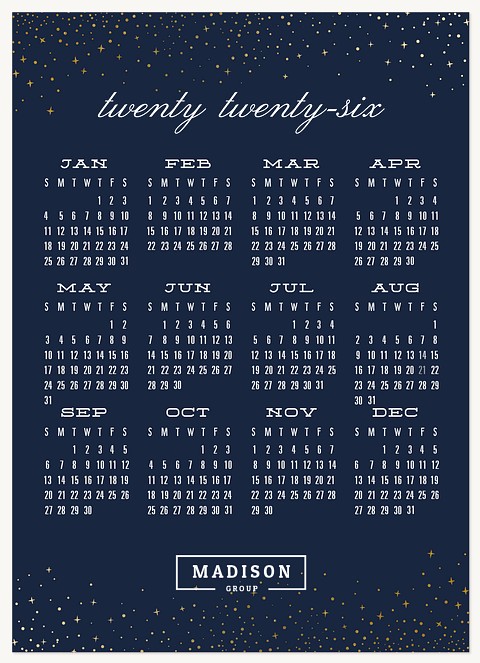 Starlit Calendar Business Holiday Cards
