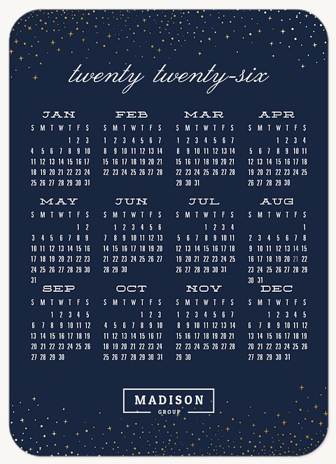 Starlit Calendar Business Holiday Cards