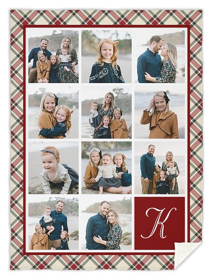 Tartan Initial Custom Blankets