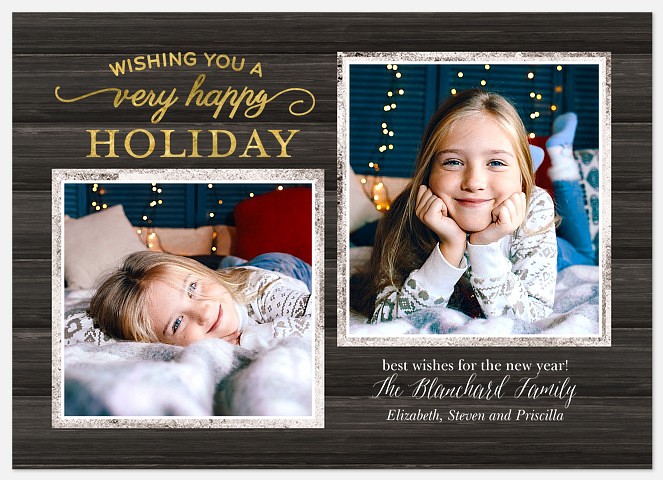 Rustic Duo Holiday Photo Cards