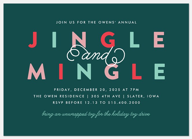 Modern Mingle Holiday Party Invitations