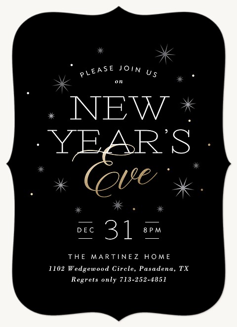 Sparkling New Year Holiday Party Invitations