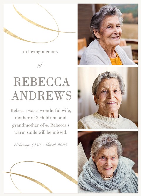 Graceful Ribbon Memorial & Sympathy Cards