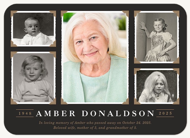 Memory Album Memorial & Sympathy Cards