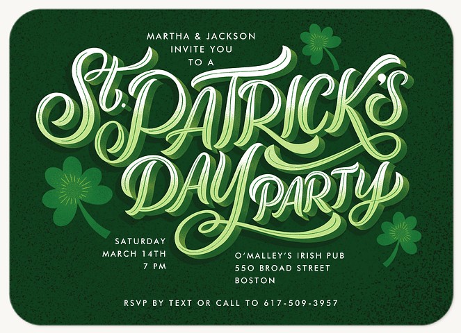 Shamrock Shindig Party Invitations