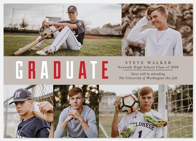 Multicolored Prep Graduation Cards