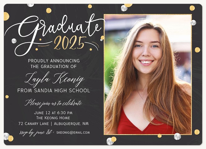 Confetti Scatter Graduation Invitations