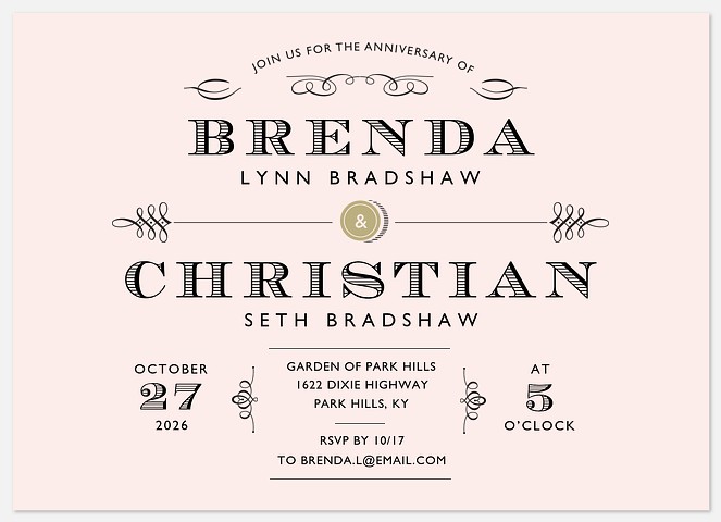 Southern Grace Anniversary Invitations