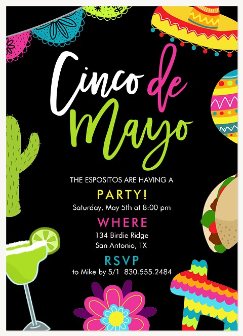 Cinco Celebration Summer Party Invitations