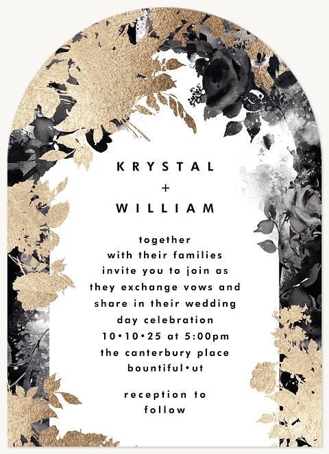 Golden Bouquet Wedding Invitations