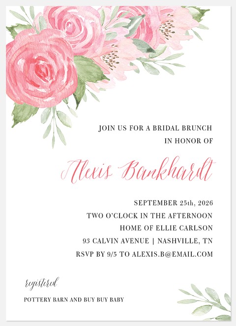 Floral Blush Bridal Shower Invitations