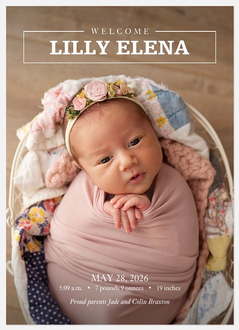 Modern Gift Baby Birth Announcements