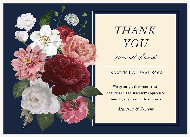 Classic Bouquet Business Thank You Cards