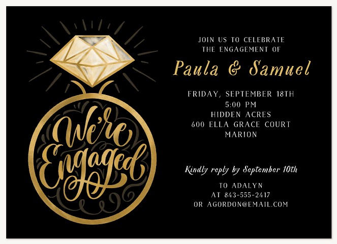 Sparkling Diamond Engagement Party Invitations