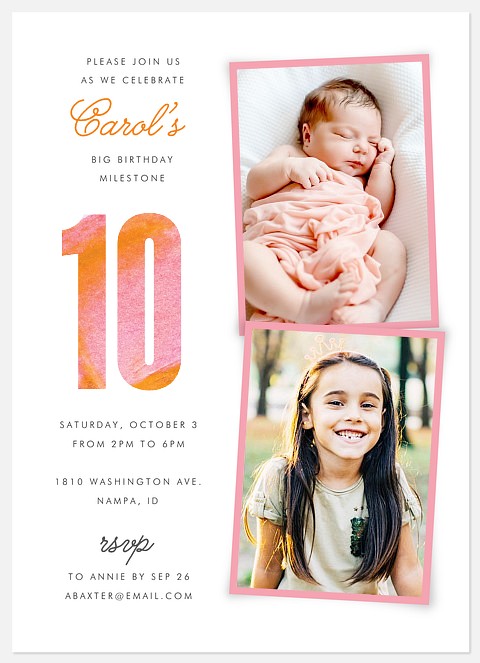 Artsy Stack Adult Birthday Invitations