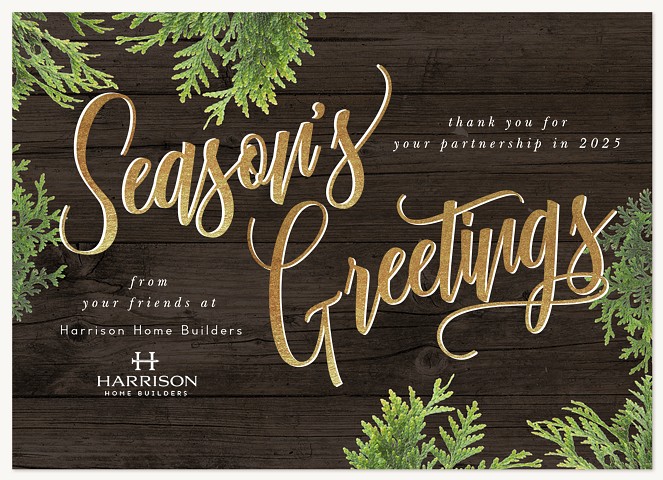Pine Sprig Greetings Business Holiday Cards