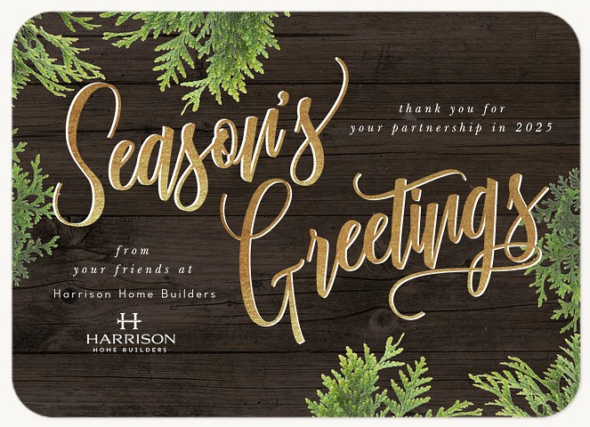Pine Sprig Greetings Business Holiday Cards