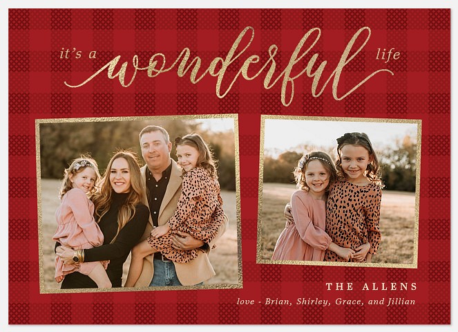 Wonderful Plaid Holiday Photo Cards