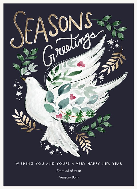 Floral Flight Business Holiday Cards