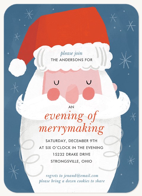 Merry Santa Holiday Party Invitations
