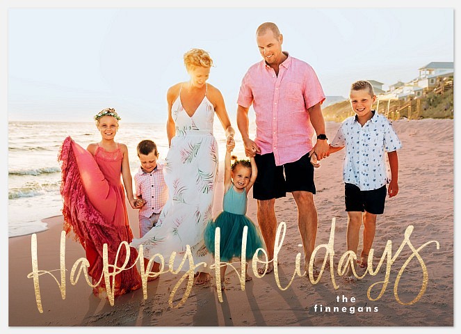 Cheerful Script Holiday Photo Cards