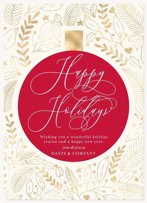 Gilded Ornament Business Holiday Cards