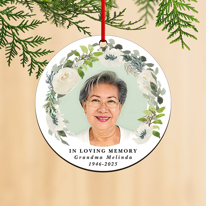 Floral Memory Personalized Ornaments