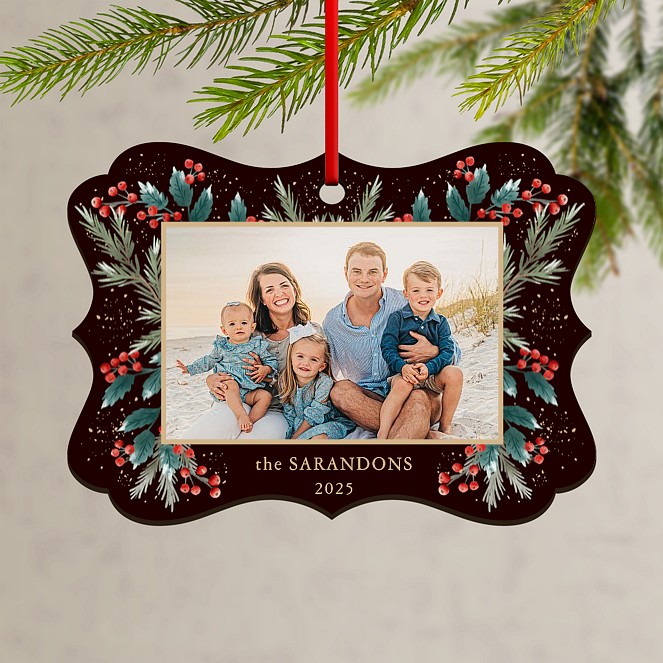 Festive Berries Custom Ornaments