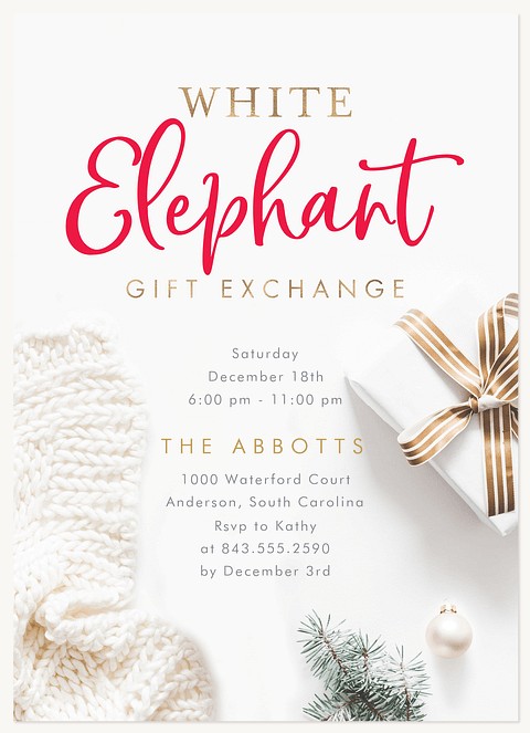 Gift Exchange Holiday Party Invitations