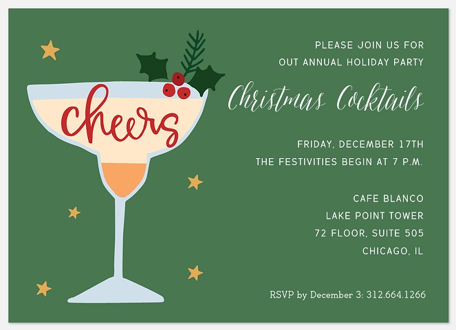 Christmas Cheers Holiday Party Invitations