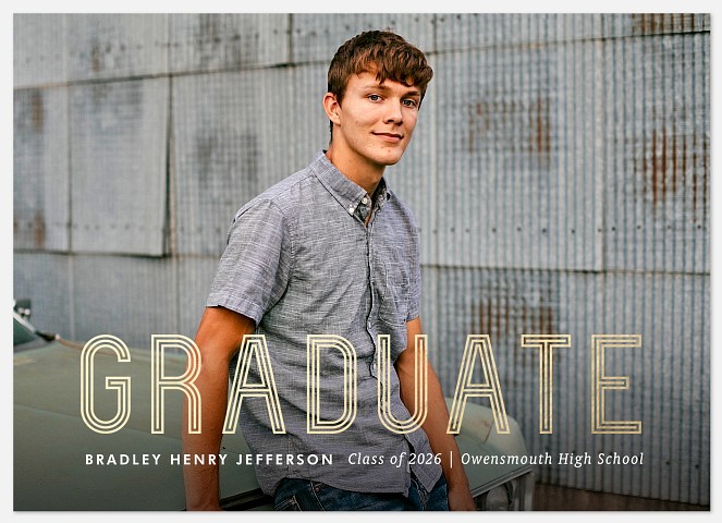 Metallic Inline Graduation Cards